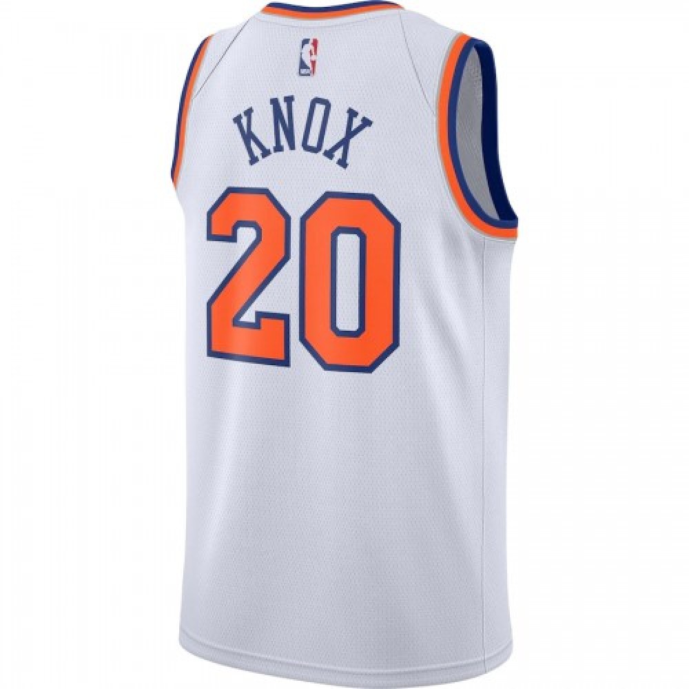 Men's New York Knicks Kevin Knox #20 Nike White 19/20 Swingman Jersey - Association Edition-League Wear Hub