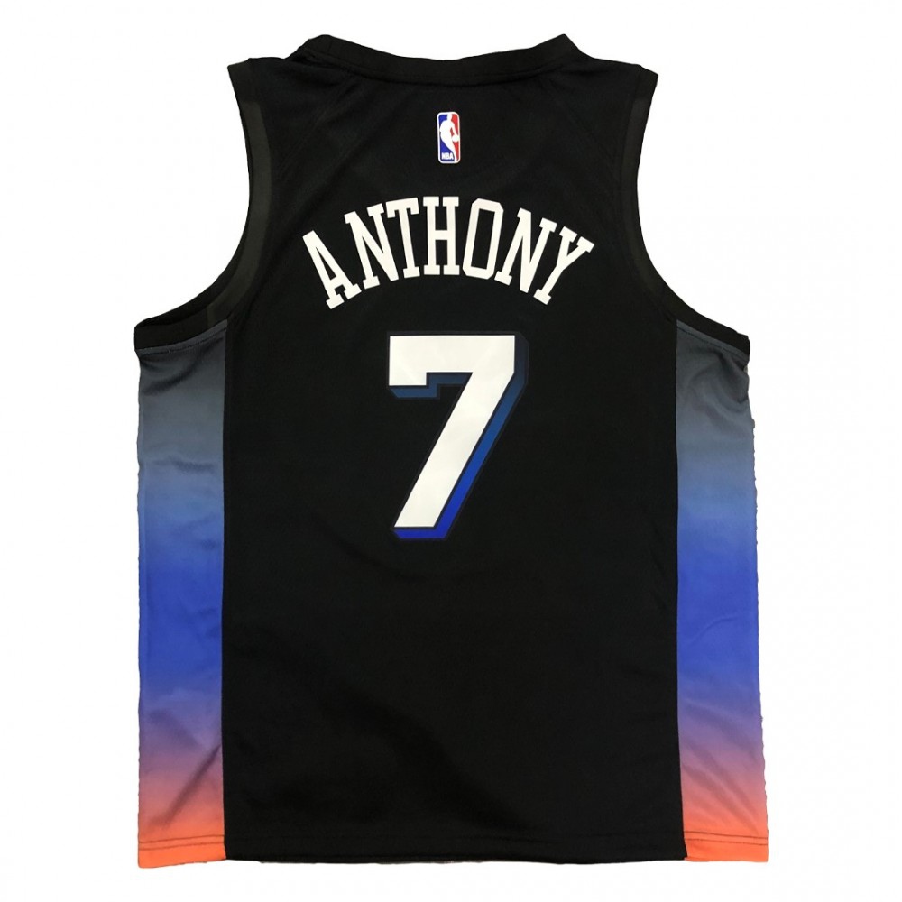 Men's New York Knicks Carmelo Anthony #7 Nike Black 20/21 Swingman Jersey - City Edition-League Wear Hub