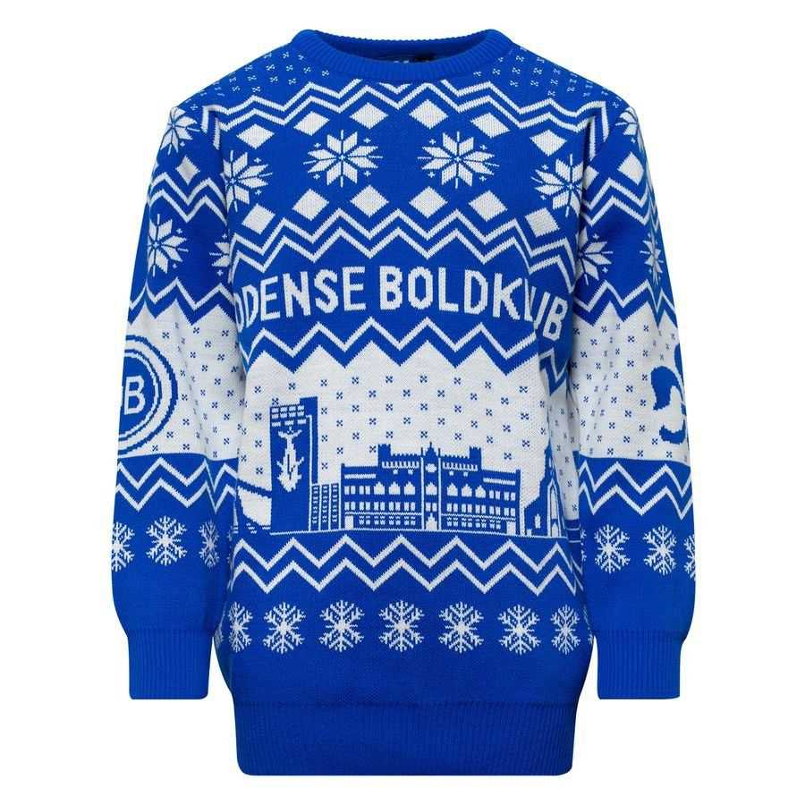 Odense Boldklub Christmas Jumper - Blue/White Kids-League Wear Hub