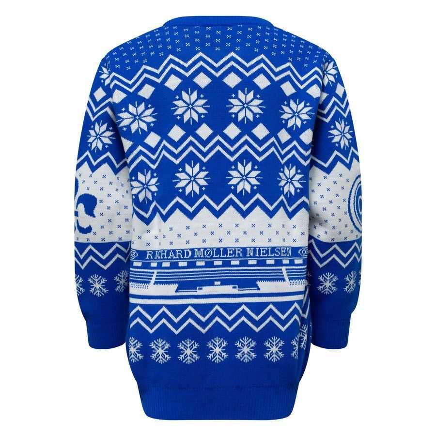 Odense Boldklub Christmas Jumper - Blue/White Kids-League Wear Hub
