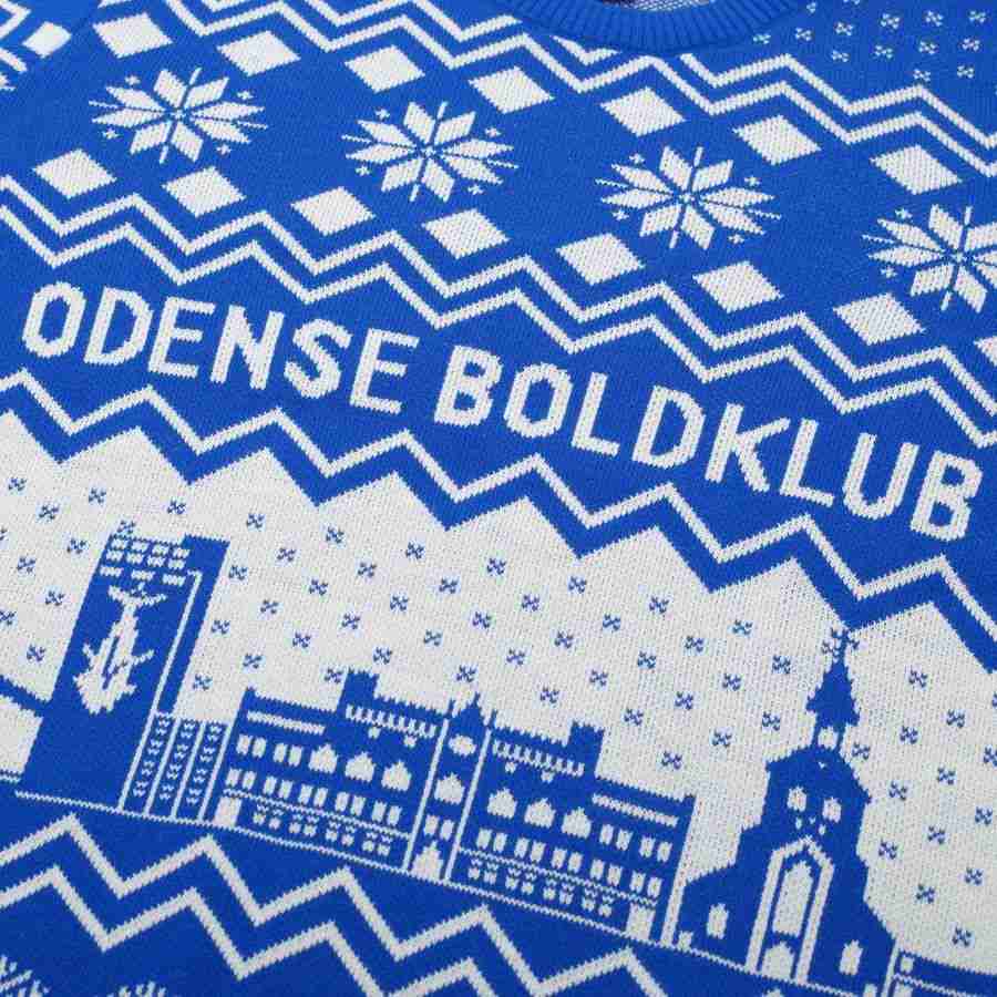 Odense Boldklub Christmas Jumper - Blue/White Kids-League Wear Hub