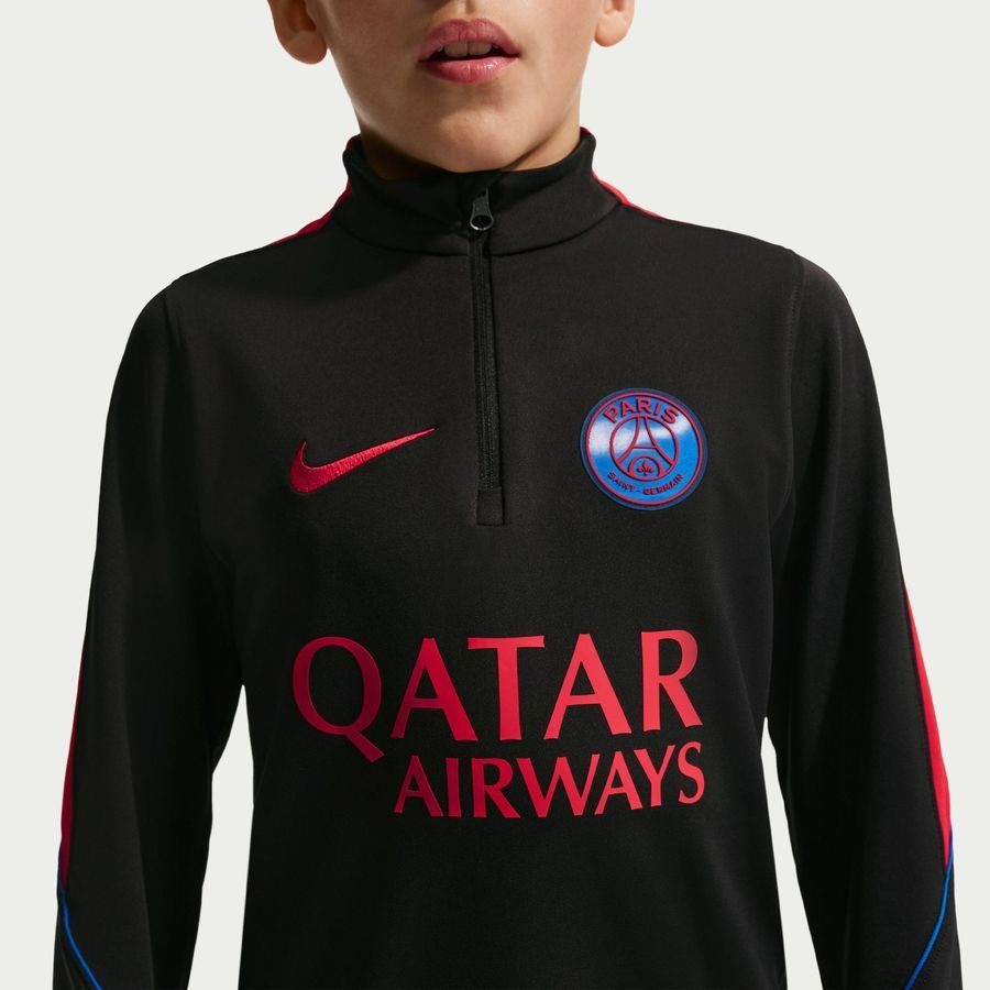 Paris Saint Germain Training Shirt Dri-FIT Strike Drill - Black/Global Red Kids-League Wear Hub