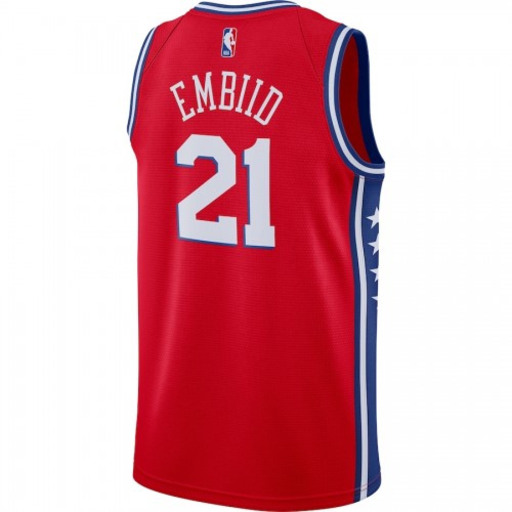Men's Philadelphia 76ers Joel Embiid #21 Jordan Red 2021 Swingman Jersey - Statement Edition-League Wear Hub