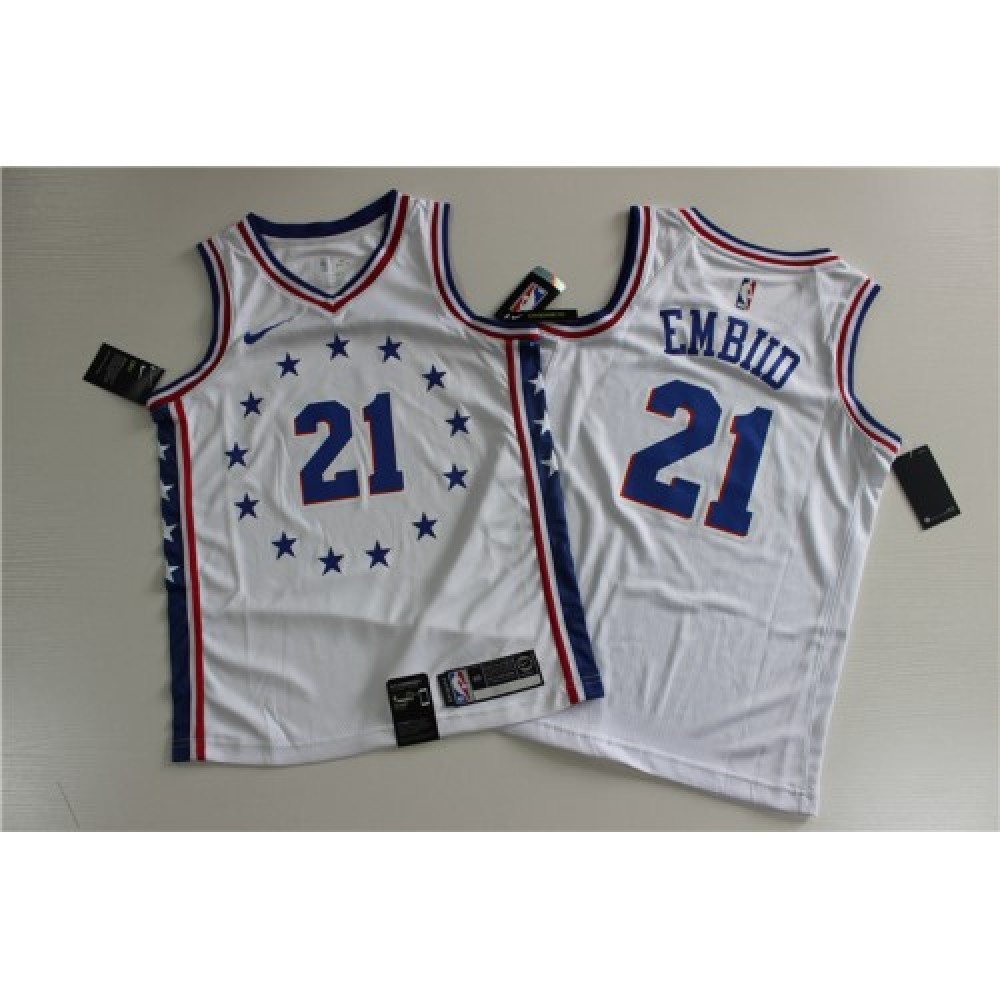 Men's Philadelphia 76ers Joel Embiid #21 White Swingman Jersey - City Edition-League Wear Hub