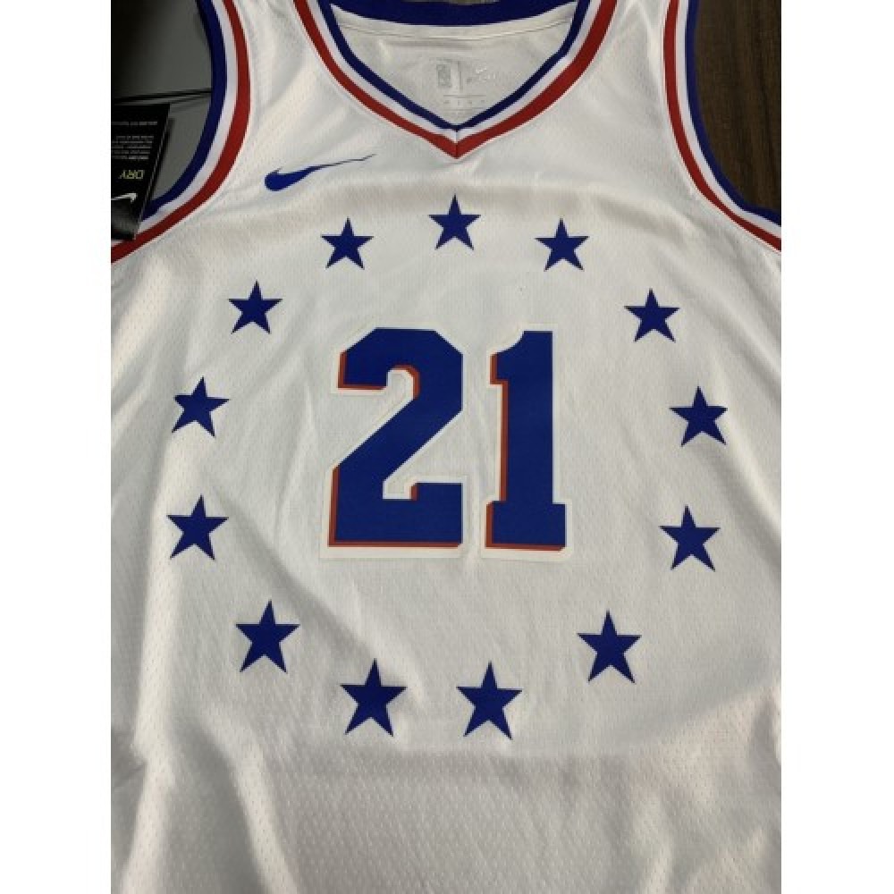 Men's Philadelphia 76ers Joel Embiid #21 White Swingman Jersey - City Edition-League Wear Hub