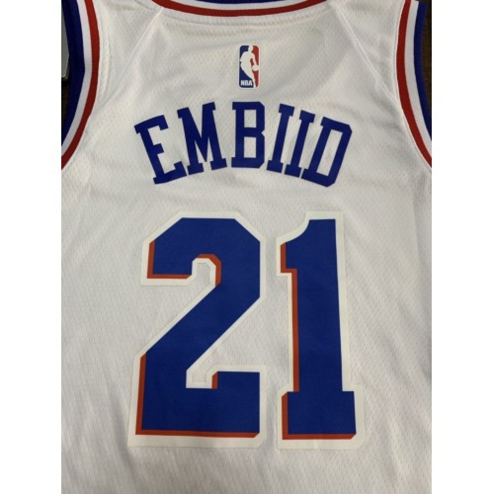 Men's Philadelphia 76ers Joel Embiid #21 White Swingman Jersey - City Edition-League Wear Hub