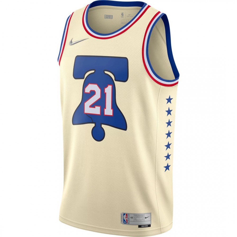 Men's Philadelphia 76ers Joel Embiid #21 Nike 2021 Swingman Jersey - Earned Edition-League Wear Hub