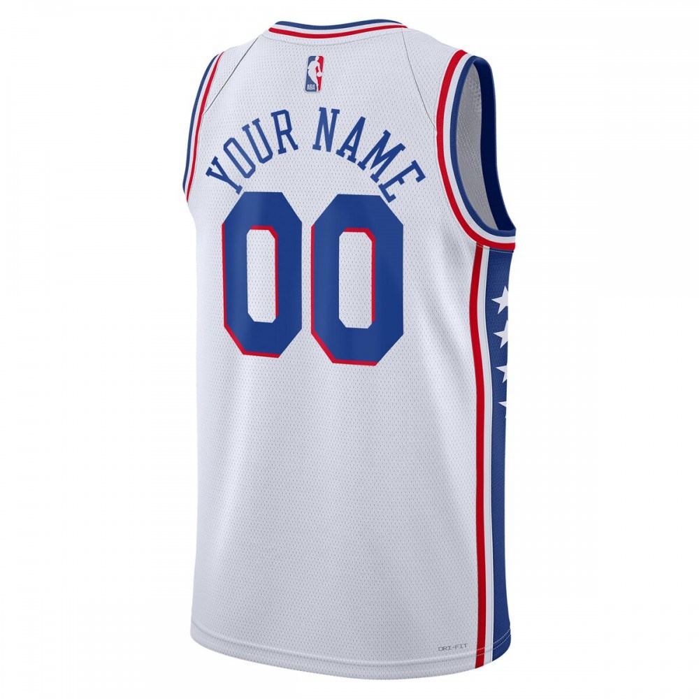Philadelphia 76ers Nike Unisex 22/23 Swingman Custom Jersey White - Association Edition-League Wear Hub