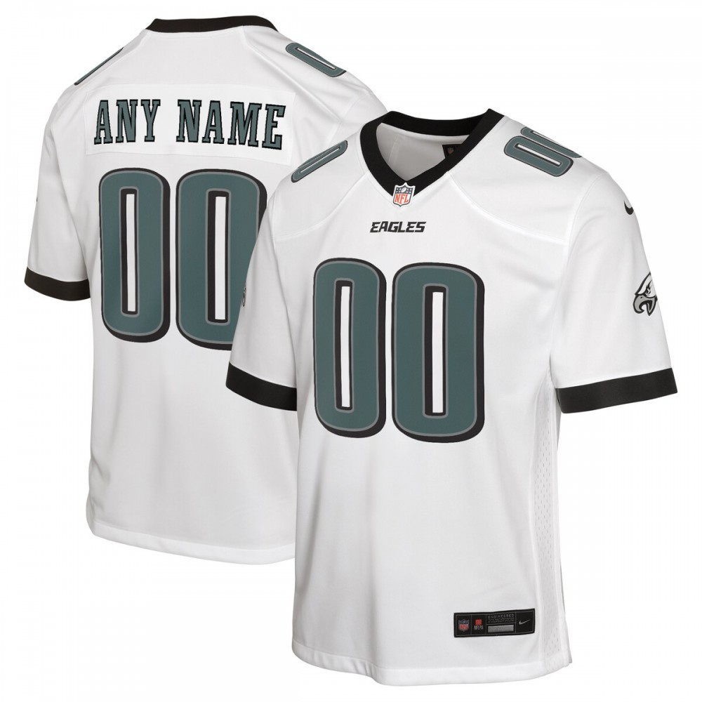 Philadelphia Eagles Nike Youth Custom Game Jersey - White-League Wear Hub