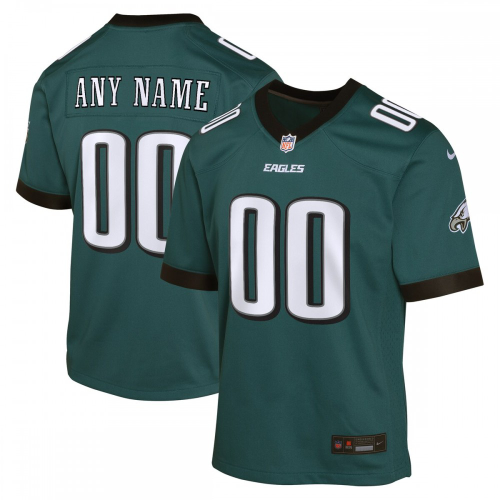 Philadelphia Eagles Nike Youth Custom Game Jersey - Midnight Green-League Wear Hub