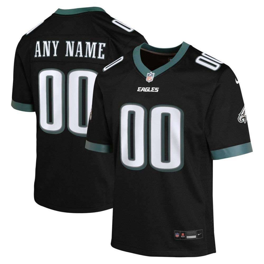 Philadelphia Eagles Nike Youth Alternate Custom Game Jersey - Black-League Wear Hub