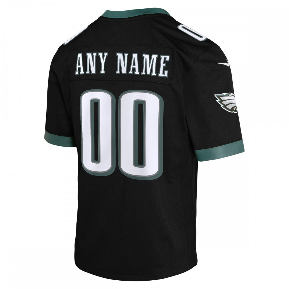 Philadelphia Eagles Nike Youth Alternate Custom Game Jersey - Black-League Wear Hub