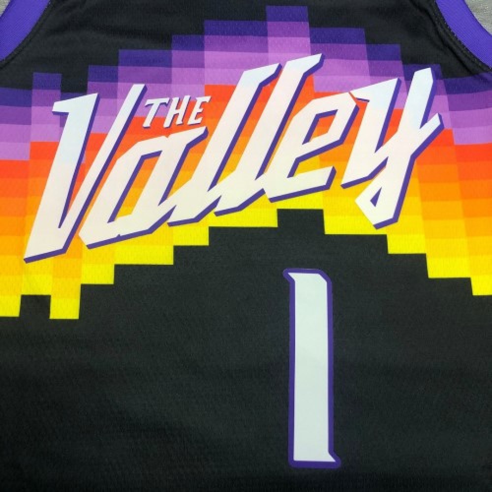 Men's Phoenix Suns Devin Booker #1 Nike Black 2021 Swingman Jersey - City Edition-League Wear Hub