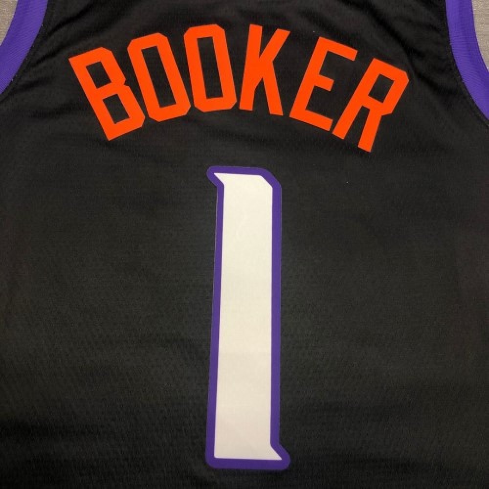 Men's Phoenix Suns Devin Booker #1 Nike Black 2021 Swingman Jersey - City Edition-League Wear Hub