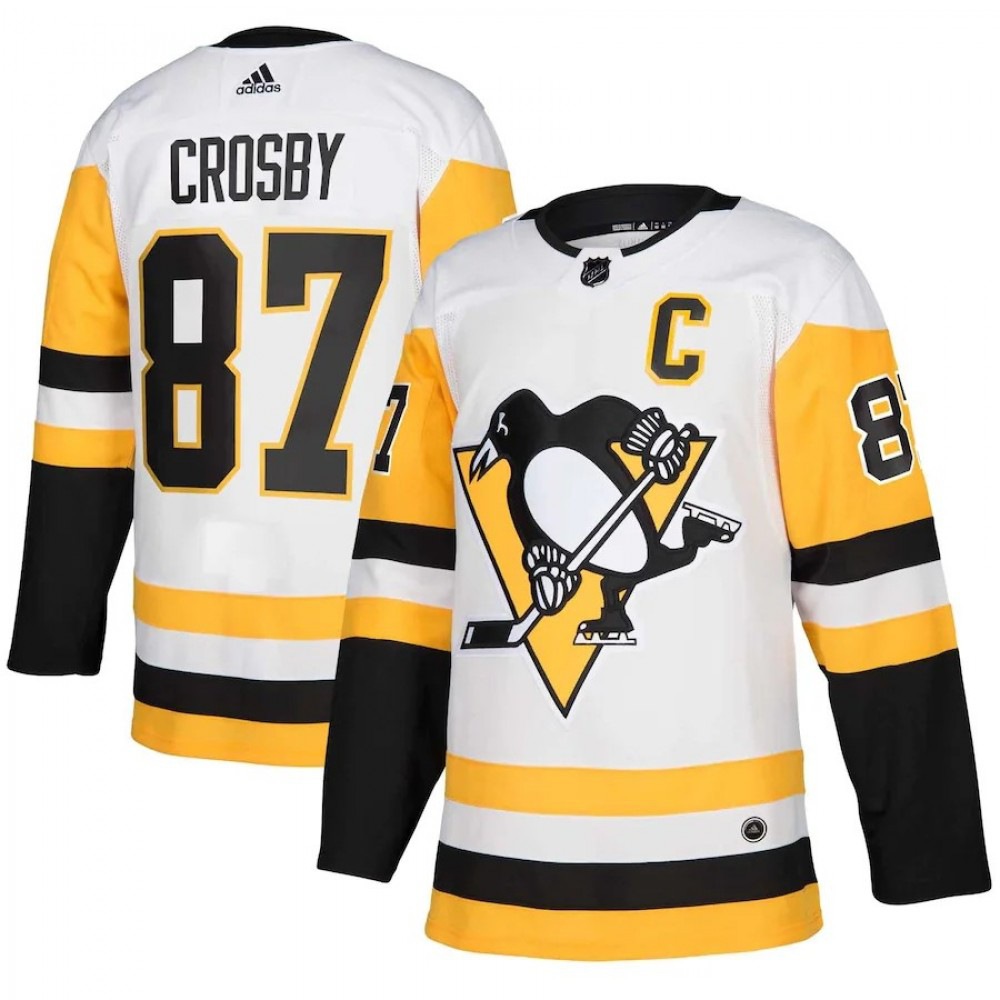 Men's Pittsburgh Penguins Sidney Crosby #87 adidas White Authentic Player Jersey-League Wear Hub