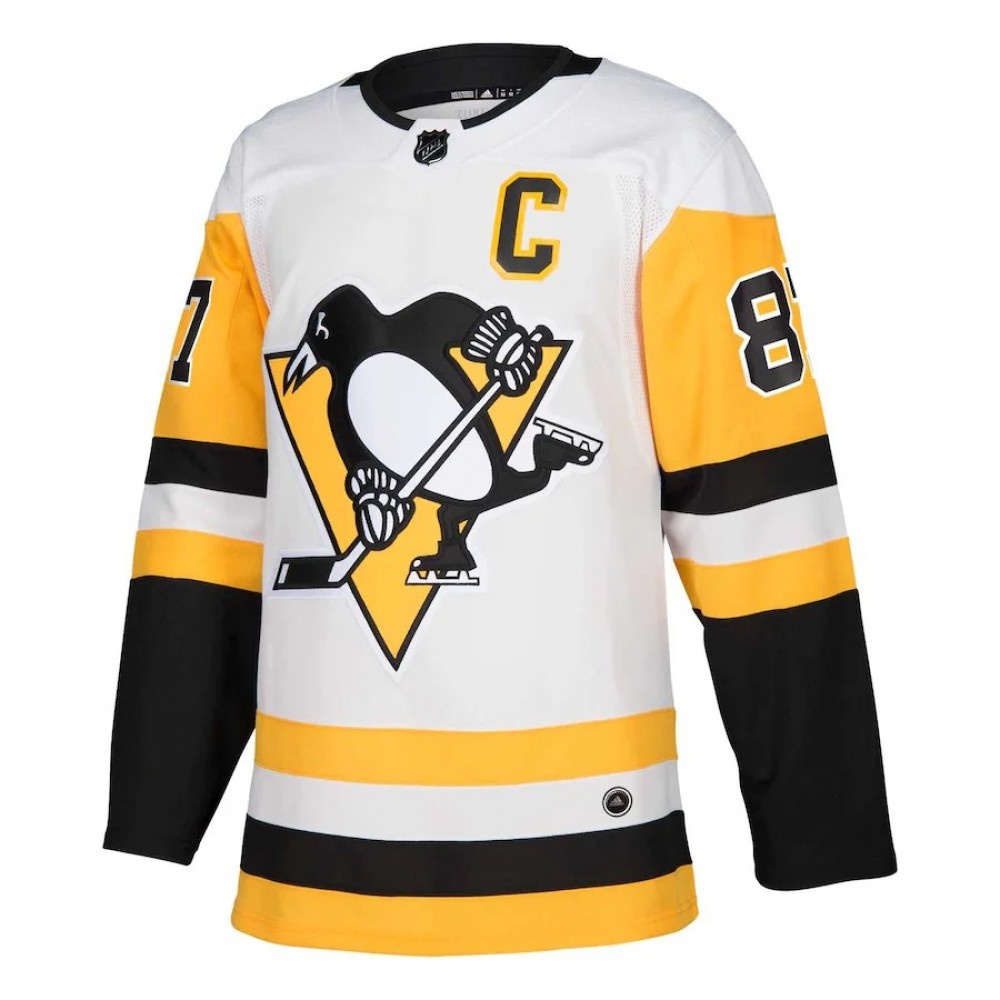 Men's Pittsburgh Penguins Sidney Crosby #87 adidas White Authentic Player Jersey-League Wear Hub