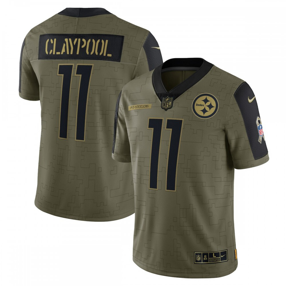 Chase Claypool Pittsburgh Steelers Nike 2021 Salute To Service Limited Player Jersey - Olive-League Wear Hub