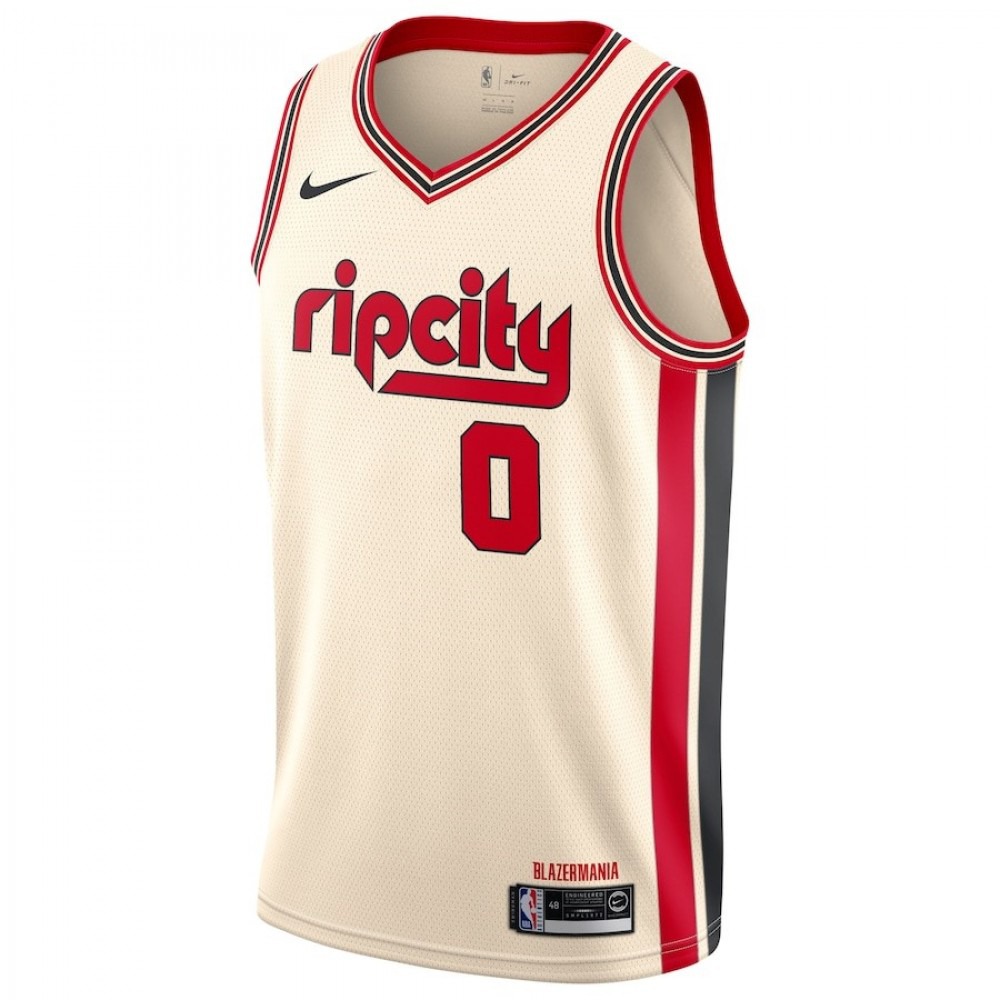 Men's Portland Trail Blazers Damian Lillard Nike Cream 19/20 Swingman Jersey - City Edition-League Wear Hub