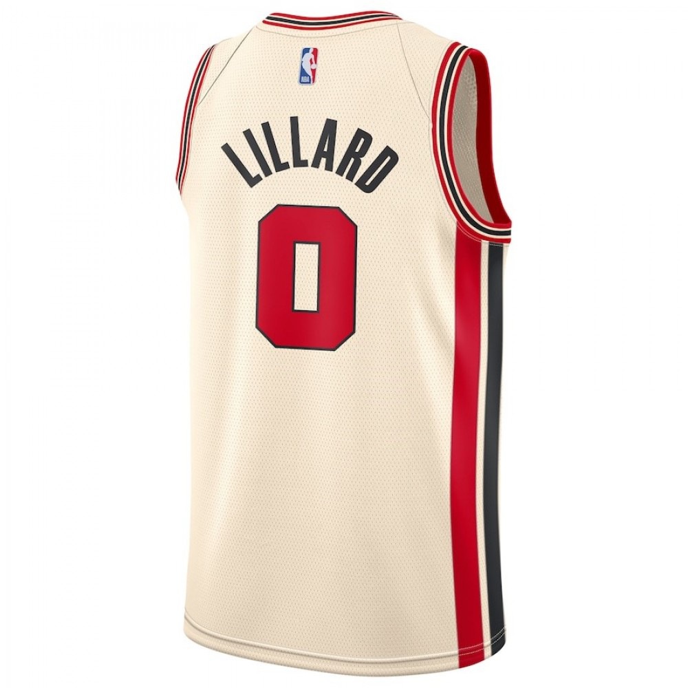 Men's Portland Trail Blazers Damian Lillard Nike Cream 19/20 Swingman Jersey - City Edition-League Wear Hub