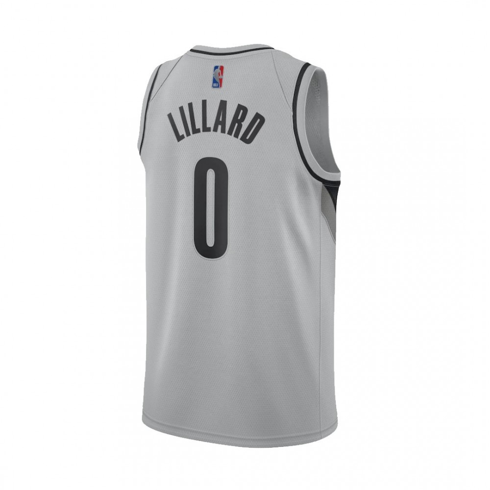 Men's Portland Trail Blazers Damian Lillard #0 Nike Grey 20/21 Swingman NBA Jersey- Earned Edition-League Wear Hub