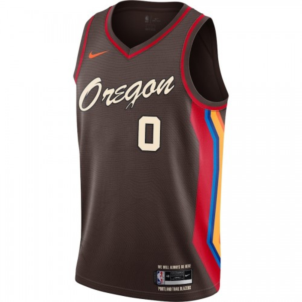 Men's Portland Trail Blazers Damian Lillard #0 Nike Brown 20/21 Swingman Player Jersey–City Edition-League Wear Hub