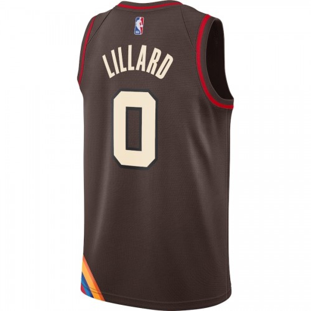 Men's Portland Trail Blazers Damian Lillard #0 Nike Brown 20/21 Swingman Player Jersey–City Edition-League Wear Hub