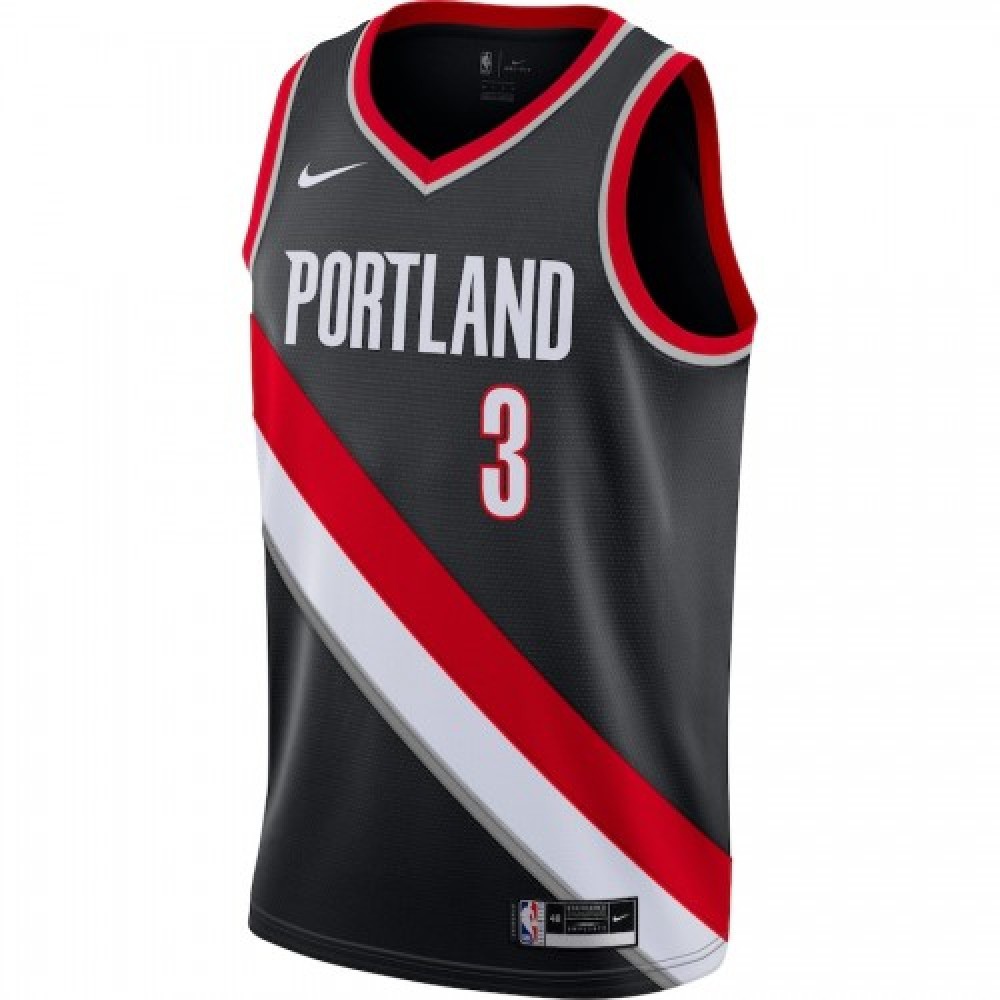 Men's Portland Trail Blazers C.J. McCollum #3 Nike Black 20/21 Swingman Jersey - Icon Edition-League Wear Hub