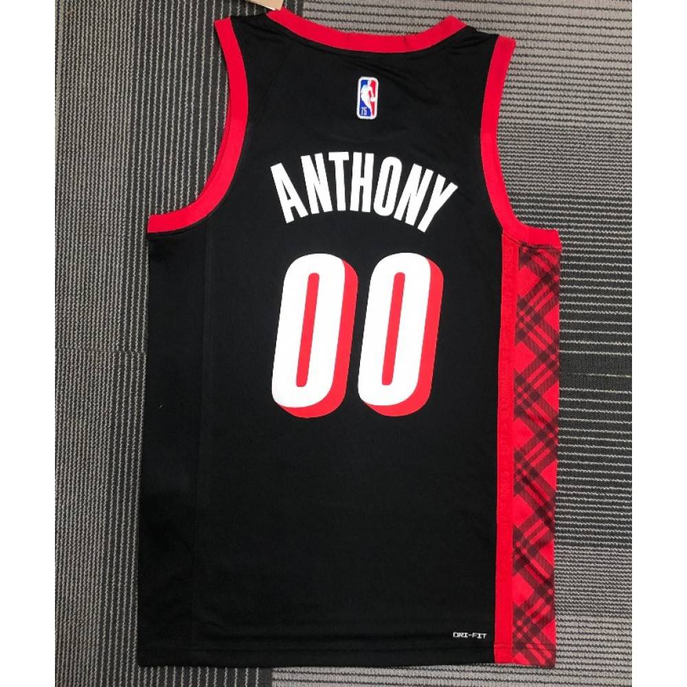 Men's Portland Trail Blazers Carmelo Anthony #00 Nike Black 21/22 Swingman NBA Jersey-City Edition-League Wear Hub