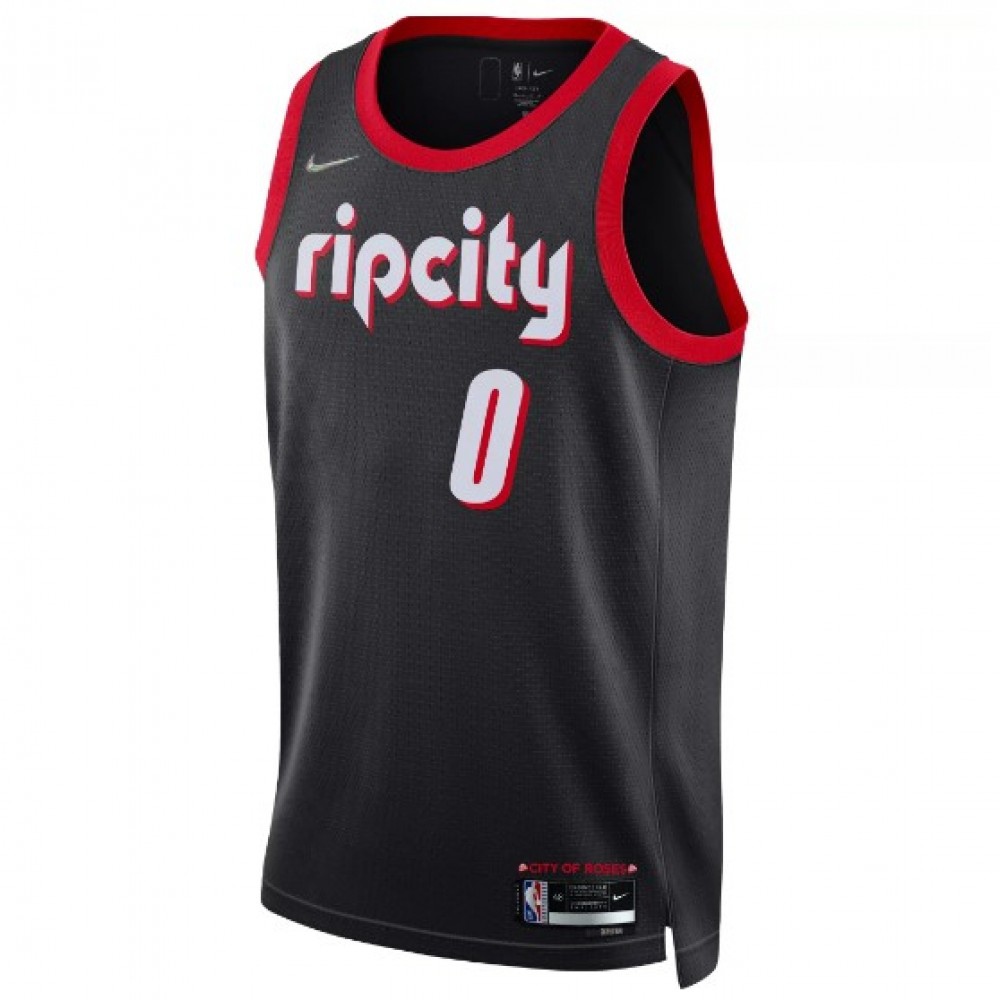 Men's Portland Trail Blazers Damian Lillard #0 Nike Black 21/22 Swingman NBA Jersey - City Edition-League Wear Hub