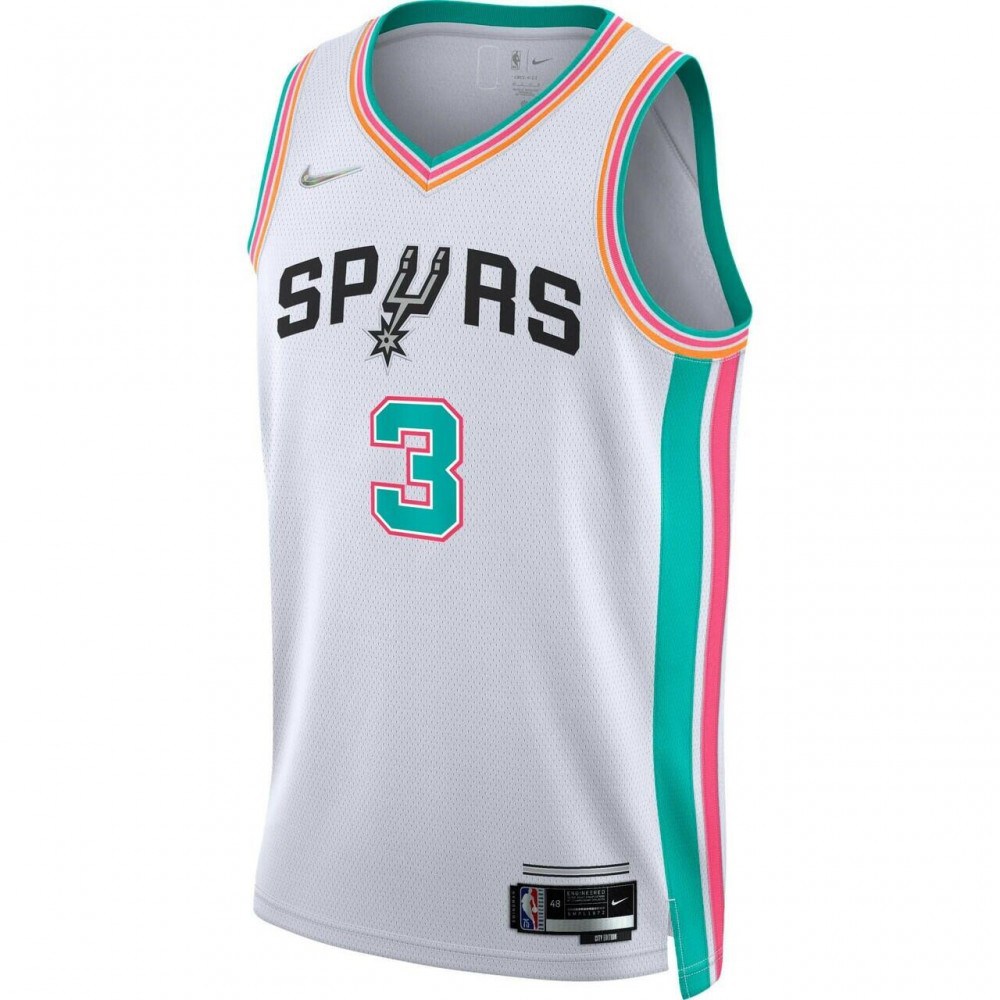 Men's San Antonio Spurs Keldon Johnson #3 Nike White 21/22 Swingman Jersey - City Edition-League Wear Hub