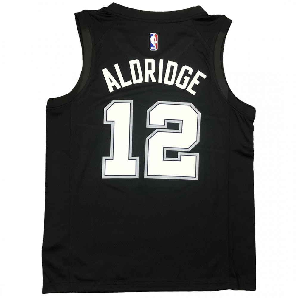 Men's San Antonio Spurs Lamarcus Aldridge #12 Nike Black 20/21 Swingman Jersey - City Edition-League Wear Hub