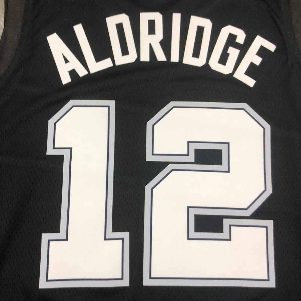 Men's San Antonio Spurs Lamarcus Aldridge #12 Nike Black 20/21 Swingman Jersey - City Edition-League Wear Hub
