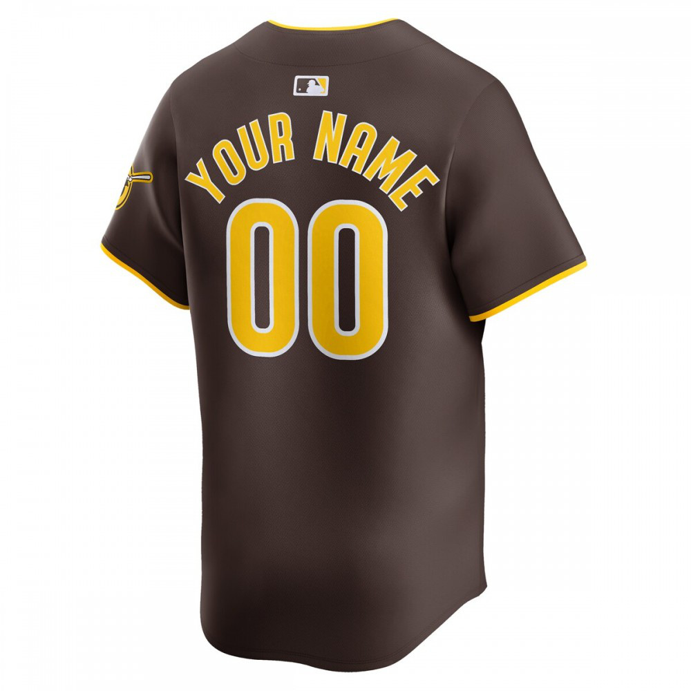 San Diego Padres Nike Away Limited Custom Jersey - Brown-League Wear Hub
