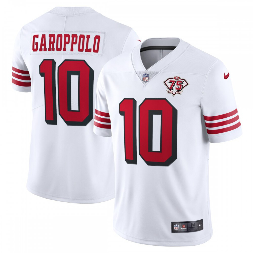 Jimmy Garoppolo San Francisco 49ers Nike 75th Anniversary 2nd Alternate Vapor Limited Jersey - White-League Wear Hub