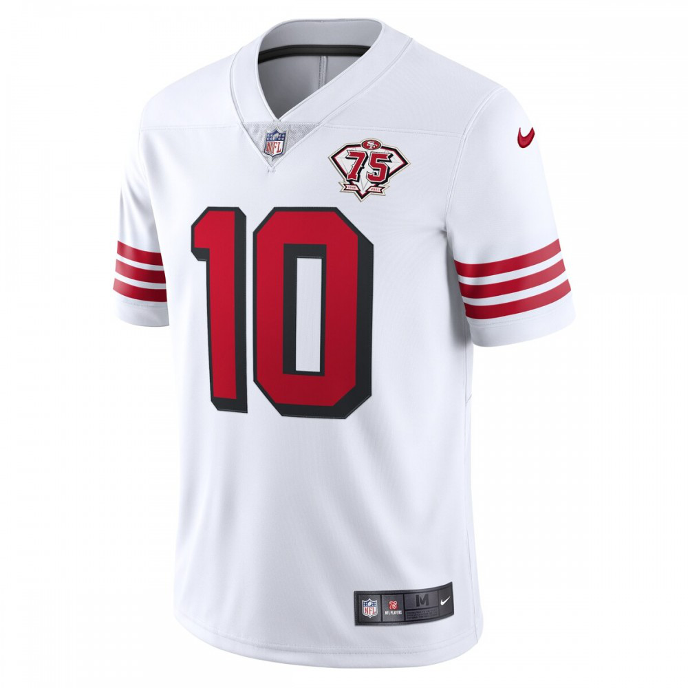 Jimmy Garoppolo San Francisco 49ers Nike 75th Anniversary 2nd Alternate Vapor Limited Jersey - White-League Wear Hub