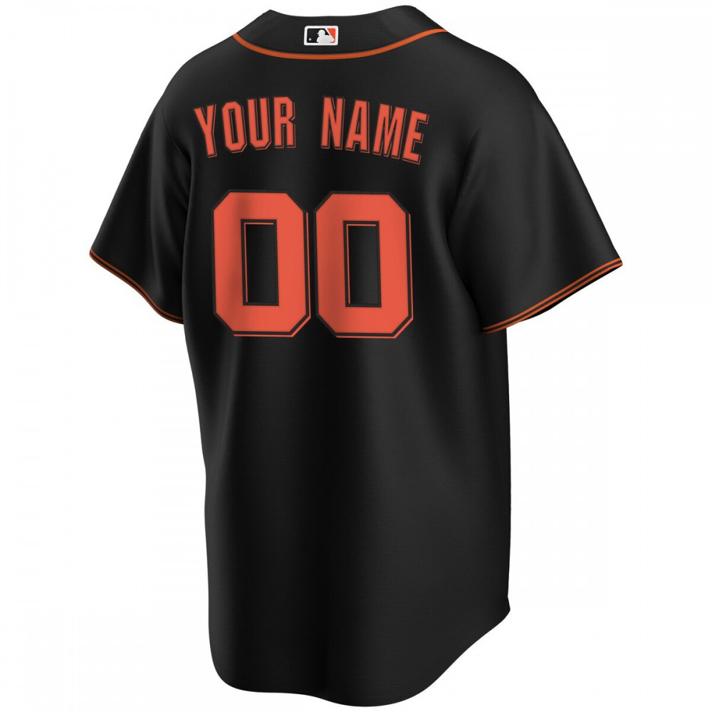 San Francisco Giants Nike Alternate Replica Custom Jersey - Black-League Wear Hub