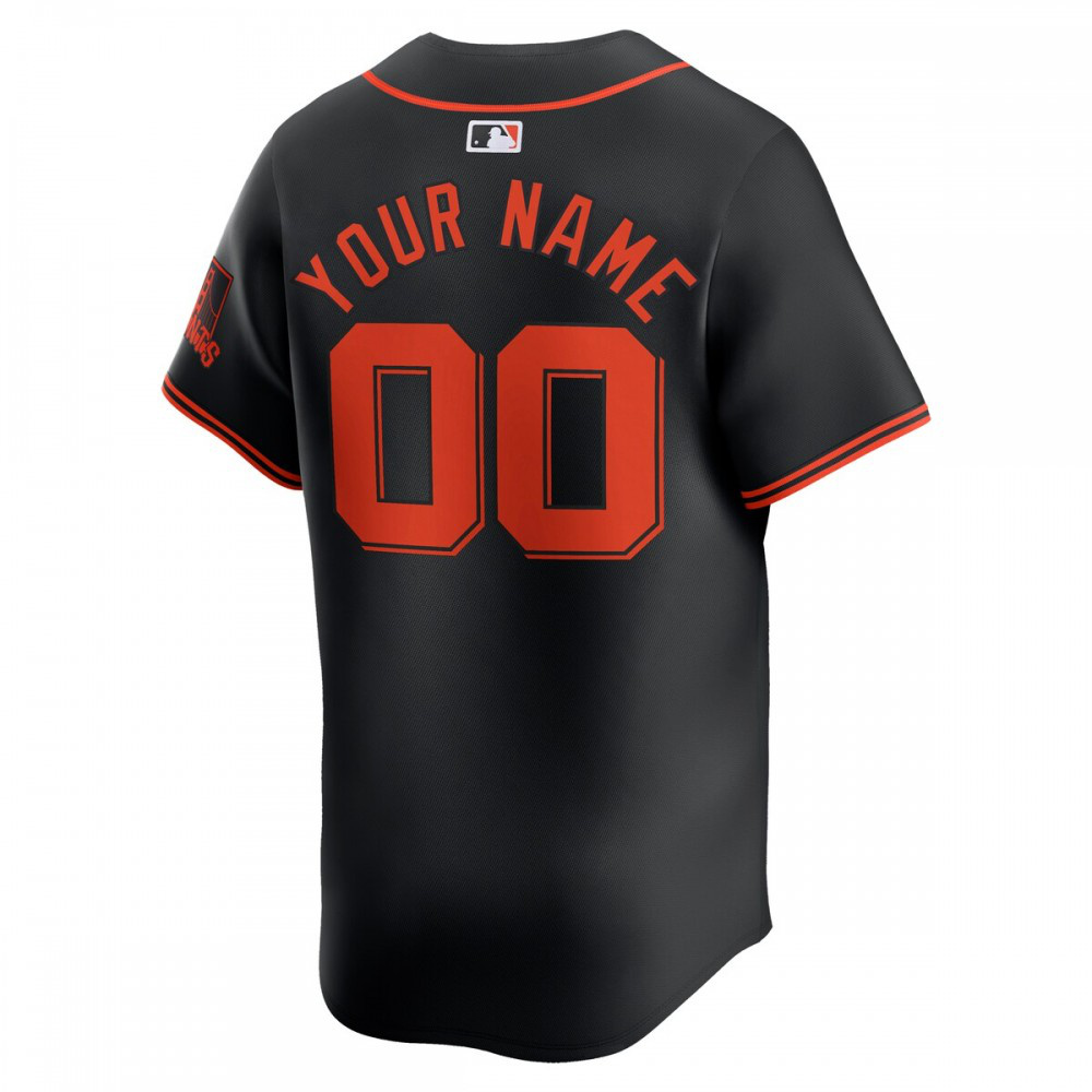 San Francisco Giants Nike Alternate Limited Custom Jersey – Black-League Wear Hub