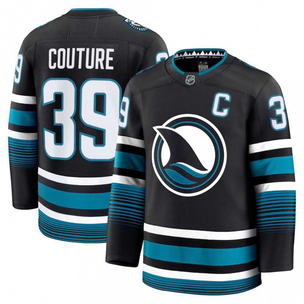 Men's San Jose Sharks Logan Couture Black Alternate Premium Jersey-League Wear Hub