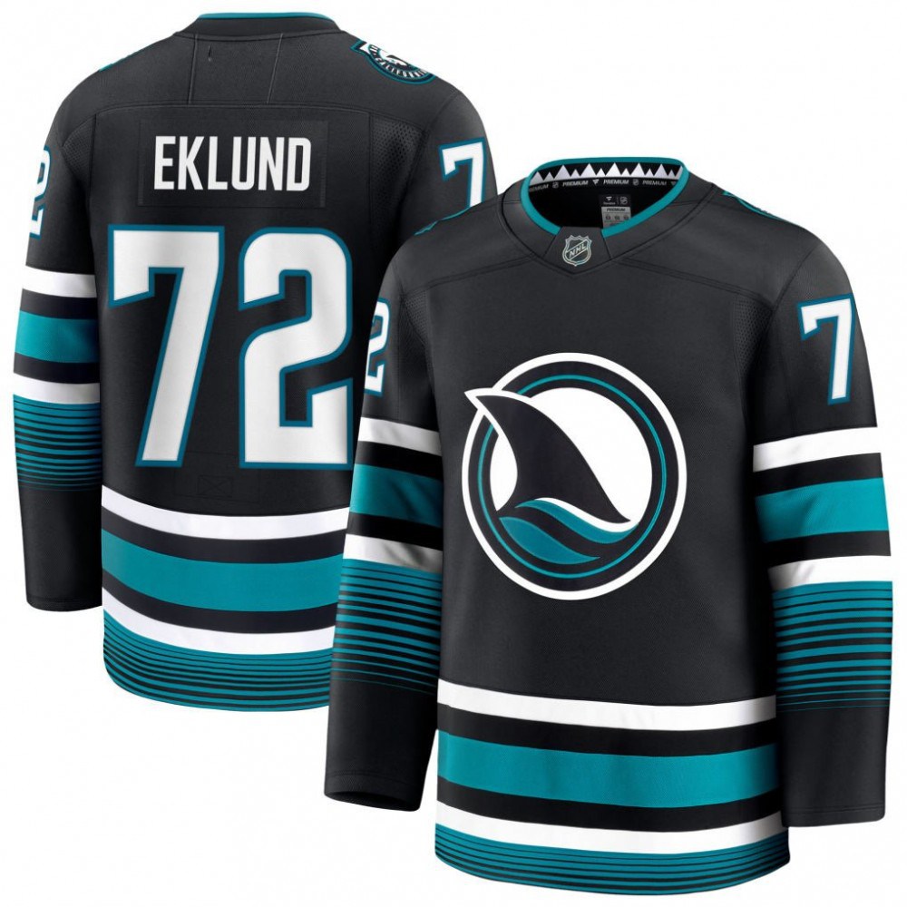 Men's San Jose Sharks William Eklund Black Alternate Premium Jersey-League Wear Hub
