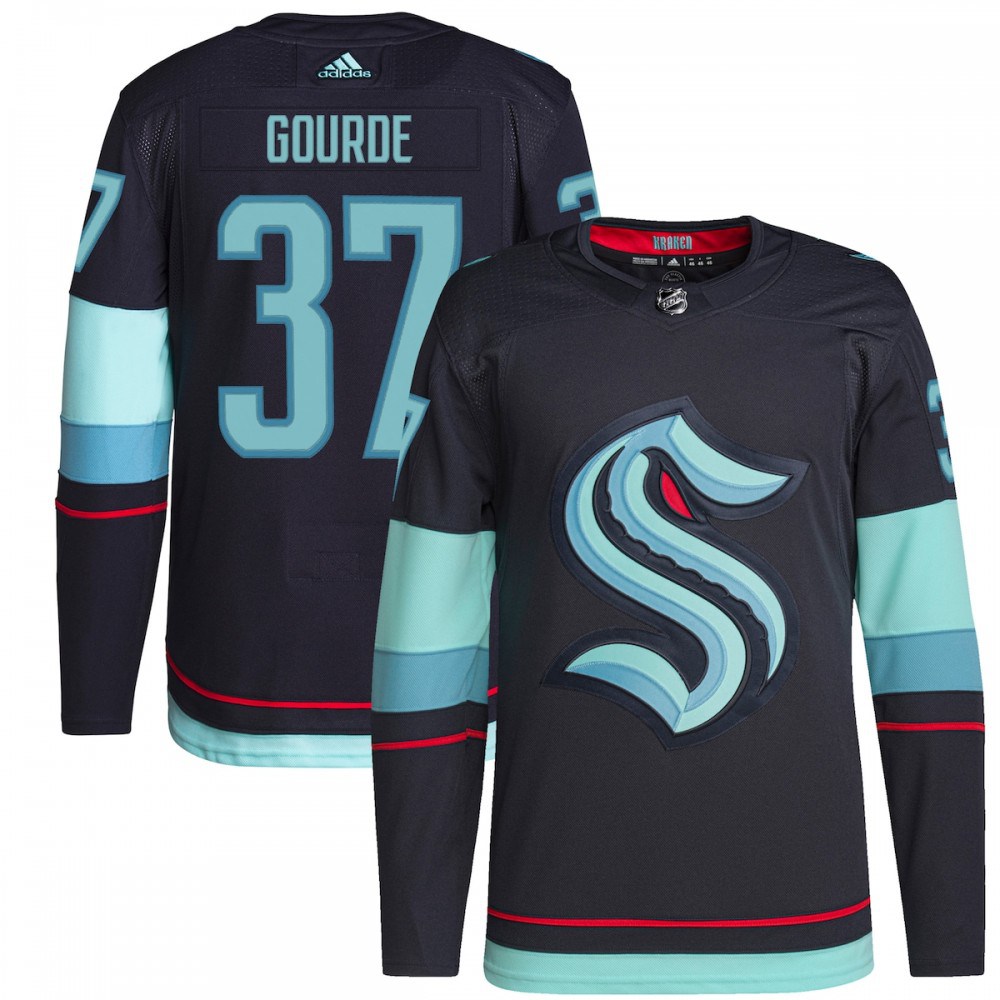 Yanni Gourde Seattle Kraken adidas Home Authentic Primegreen Player Jersey - Navy-League Wear Hub