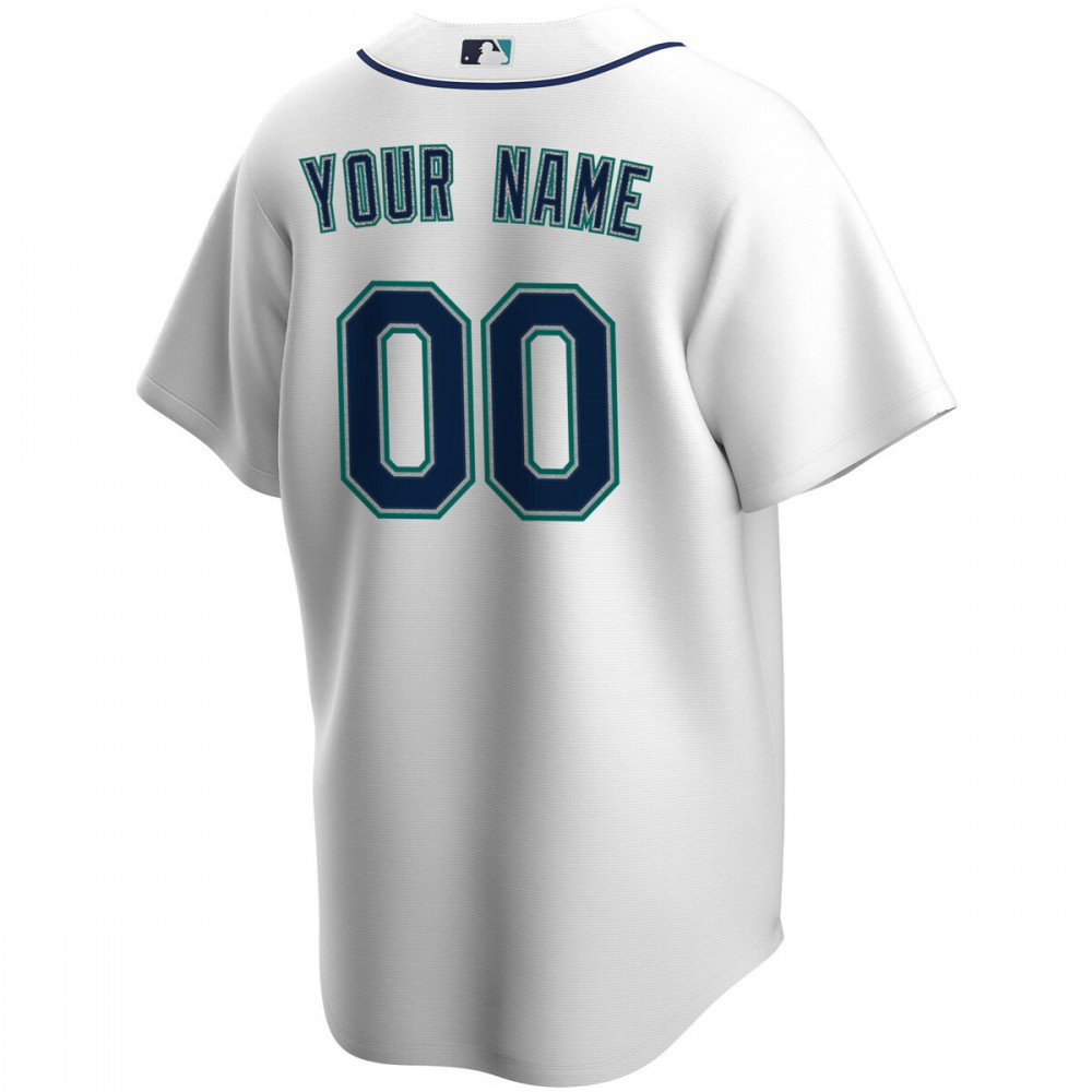 Seattle Mariners Nike Youth Home Replica Custom Jersey - White-League Wear Hub