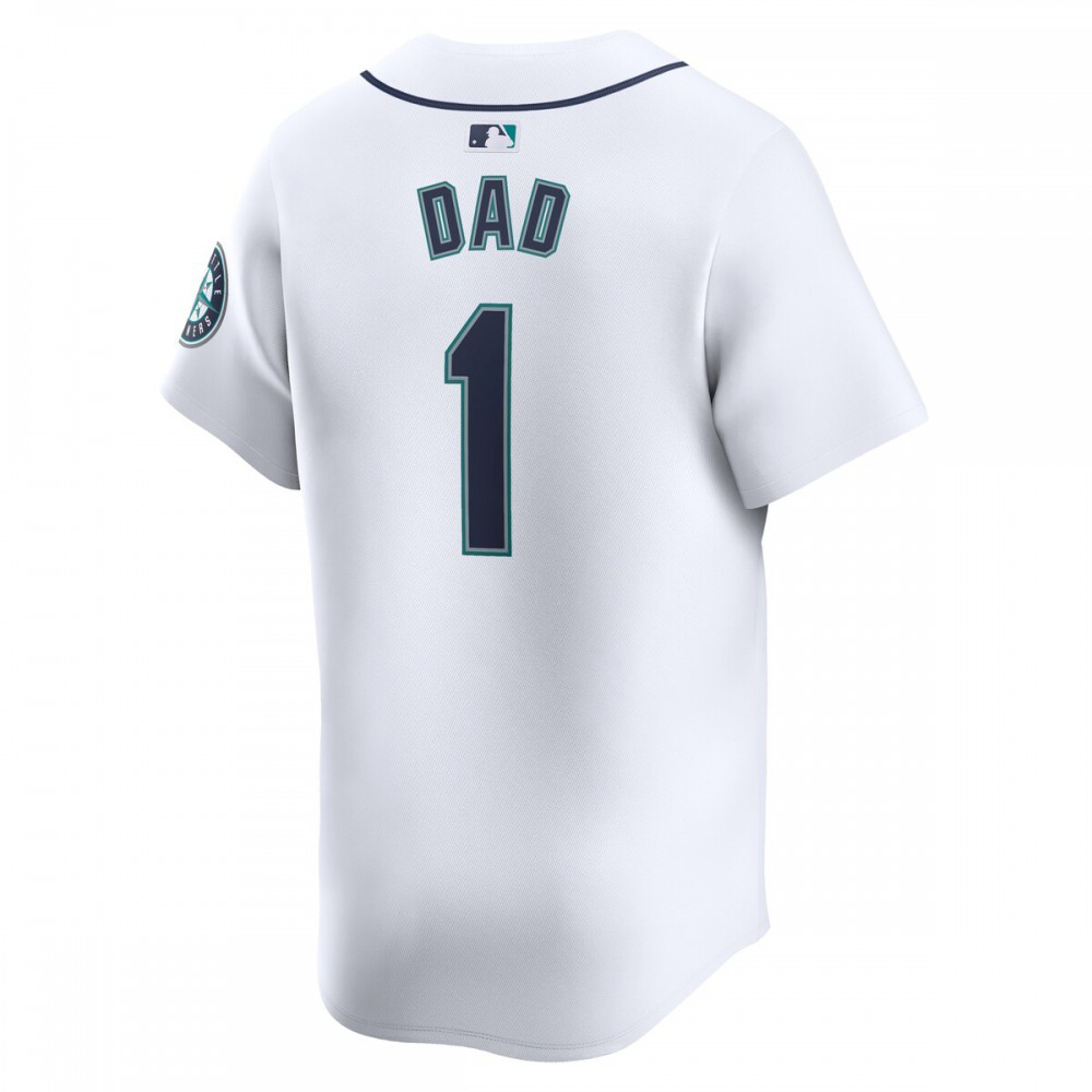 Seattle Mariners Nike #1 Dad Home Limited Jersey - White-League Wear Hub