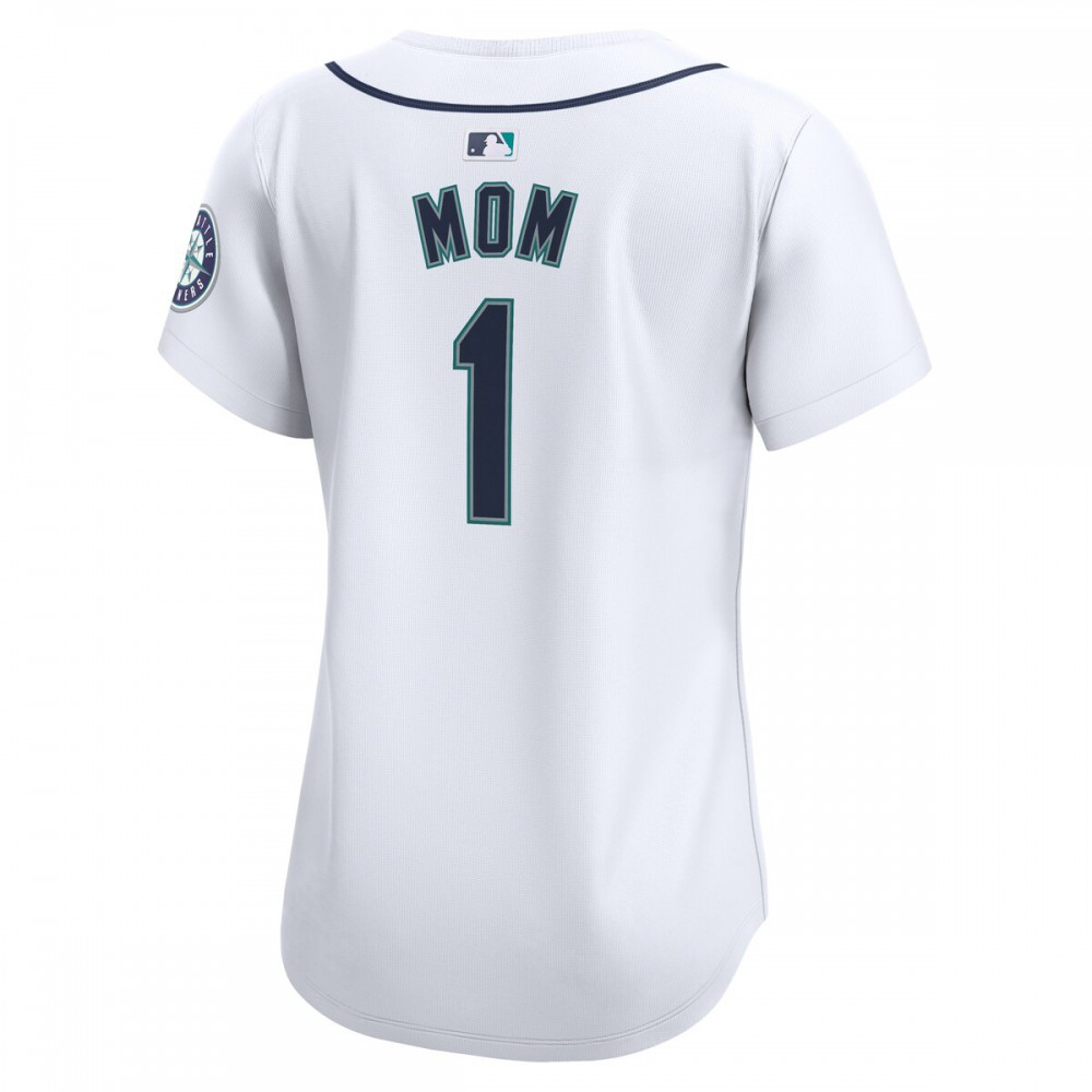 Seattle Mariners Nike Women's #1 Mom Home Limited Jersey - White-League Wear Hub