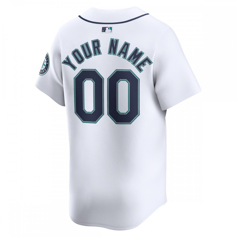 Seattle Mariners Nike Youth Home Limited Custom Jersey - White-League Wear Hub