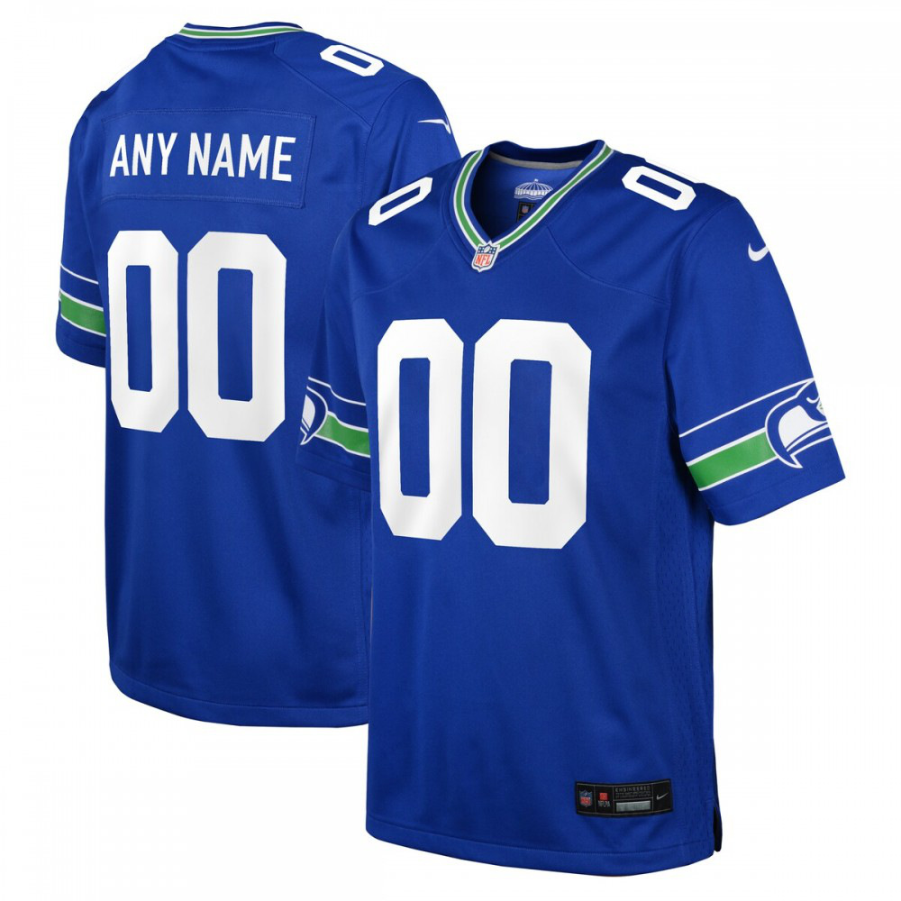 Seattle Seahawks Nike Youth Throwback Custom Jersey - Royal-League Wear Hub