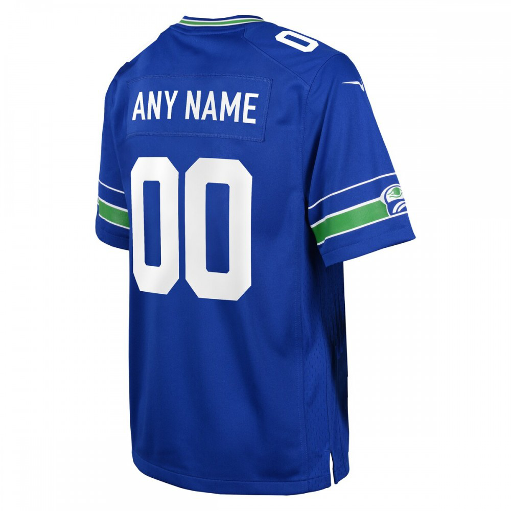 Seattle Seahawks Nike Youth Throwback Custom Jersey - Royal-League Wear Hub