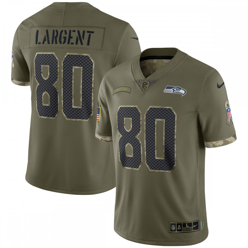 Steve Largent Seattle Seahawks 2022 Salute To Service Retired Player Limited Jersey - Olive-League Wear Hub