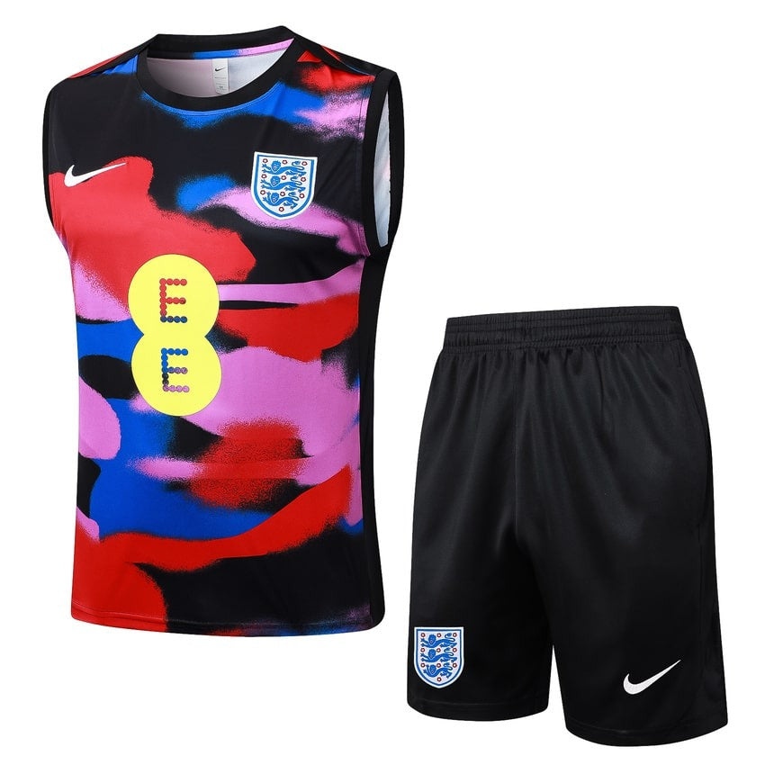 Sleeveless Shirt Shorts England Men 25/26 Red Pink-League Wear Hub