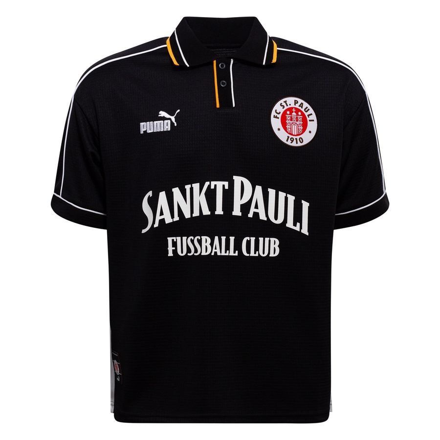 St. Pauli Retro Football Shirt - Black/White-League Wear Hub