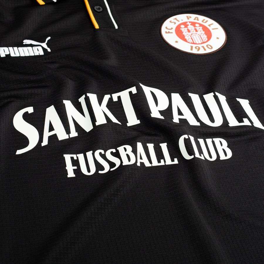 St. Pauli Retro Football Shirt - Black/White-League Wear Hub